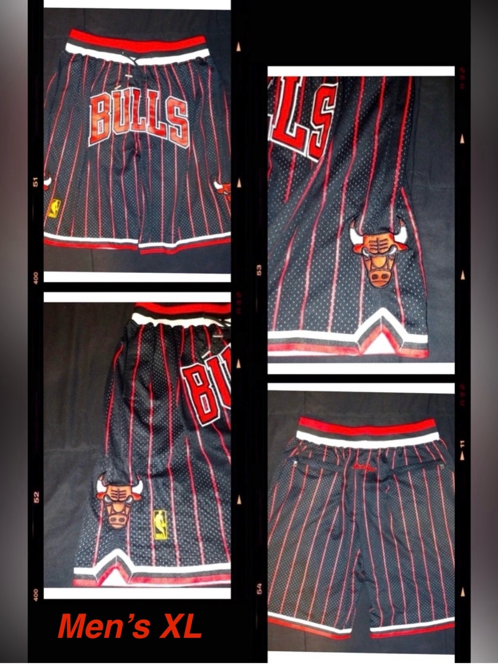 Chicago Bulls Black & Red Retro 1997-1998 Season Throwback NBA Basketball Shorts